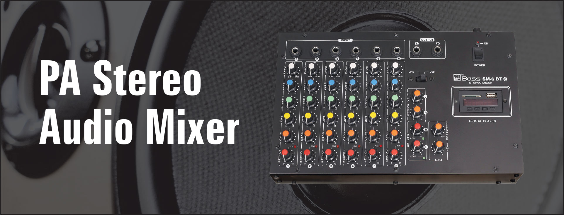 Mixer PA Amplifier with Digital Echo Effect
